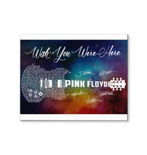 Load image into Gallery viewer, Pink floyd wish you were here lyric guitar typography coloful galaxy layer signed canvas