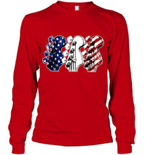 Load image into Gallery viewer, guitar headstock american flag 4th july independence day firework shirt
