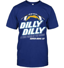Load image into Gallery viewer, los angeles chargers dilly dilly true friend of crown national champions shirt