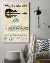 Load image into Gallery viewer, pink floyd wish you were here lyric pyramid typography jungle guitar signed poster canvas
