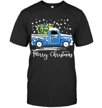 Load image into Gallery viewer, Los Angeles Chargers merry christmas christmas tree truck t shirt