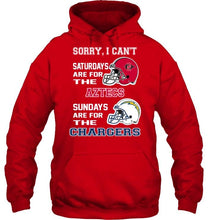 Load image into Gallery viewer, Sorry I can't saturdays are for San Diego State Aztecs sundays are for Los Angeles Chargers shirt