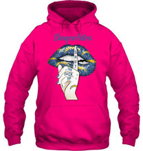 Load image into Gallery viewer, Los Angeles Chargers haters shut the f ck up shhh lips shirt