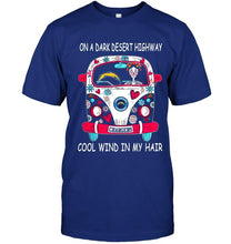 Load image into Gallery viewer, On dark desert high way Cool wind in my hair Los Angeles Chargers hippie car shirt