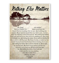 Load image into Gallery viewer, Metallica Nothing Else Matters lyric heart typography jungle guitar poster