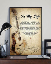 Load image into Gallery viewer, the beatles in my life lyric heart typography guitar fan signed poster canvas