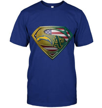 Load image into Gallery viewer, Los Angeles Chargers and Oakland Athletics superman american flag layer shirt