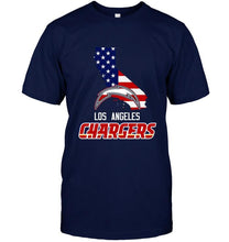 Load image into Gallery viewer, Los Angeles Chargers California 4th July independence day american flag shirt