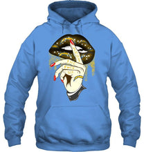 Load image into Gallery viewer, Shut the f ck up sexy Los Angeles Chargers glittering lips shirt