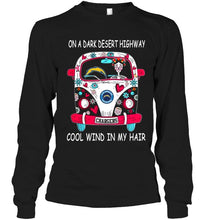 Load image into Gallery viewer, On dark desert high way Cool wind in my hair Los Angeles Chargers hippie car shirt