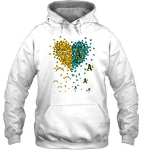 Load image into Gallery viewer, Los Angeles Chargers and Oakland Athletics tiny hearts shaped fan shirt