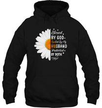 Load image into Gallery viewer, Blessed by god spoiled by husband protected by both daisy Black T Shirt