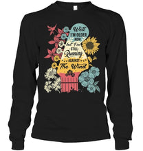 Load image into Gallery viewer, Guitar Flower Well I'm older now but i'm still running against the wind T Shirt