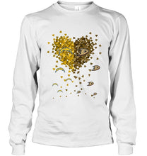 Load image into Gallery viewer, Los Angeles Chargers and Anaheim Ducks tiny hearts shaped fan shirt