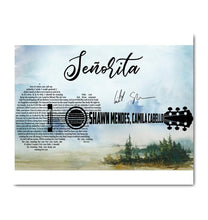 Load image into Gallery viewer, Shawn Mendes Camila Cabello Senorita lyric guitar typography canvas