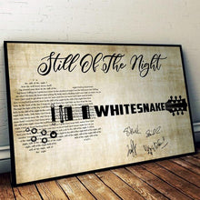 Load image into Gallery viewer, Still off the night Whitesnake lyric guitar typography signed poster canvas