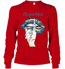 Load image into Gallery viewer, Los Angeles Chargers haters shut the f ck up shhh lips shirt