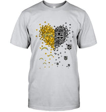 Load image into Gallery viewer, Los Angeles Chargers and Los Angeles Kings tiny hearts shaped fan shirt
