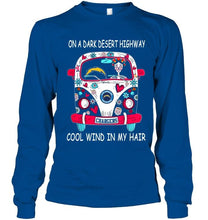 Load image into Gallery viewer, On dark desert high way Cool wind in my hair Los Angeles Chargers hippie car shirt