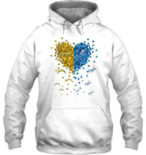 Load image into Gallery viewer, Los Angeles Chargers and Los Angeles Dodgers tiny hearts shaped fan shirt