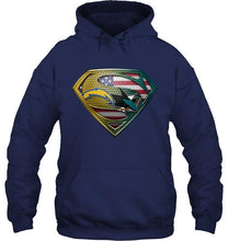 Load image into Gallery viewer, Los Angeles Chargers and San Jose Sharks superman american flag layer shirt