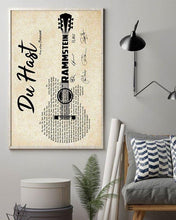 Load image into Gallery viewer, rammstein du hast lyric guitar typography signed poster canvas