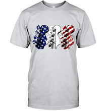 Load image into Gallery viewer, guitar headstock american flag 4th july independence day firework shirt