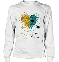 Load image into Gallery viewer, Los Angeles Chargers and San Jose Sharks tiny hearts shaped fan shirt