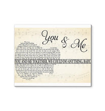 Load image into Gallery viewer, Dave Matthews Band You and me together we could do anything lyric guitar typography canvas