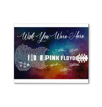 Load image into Gallery viewer, Pink floyd wish you were here lyric guitar typography coloful galaxy layer signed canvas
