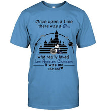 Load image into Gallery viewer, Once upon a time there was girl really loved los angeles chargers it was me mickey disney castle shirt