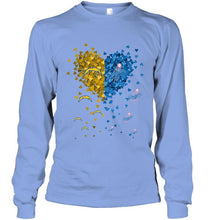 Load image into Gallery viewer, Los Angeles Chargers and Los Angeles Dodgers tiny hearts shaped fan shirt