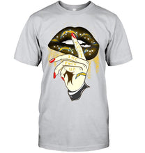 Load image into Gallery viewer, Shut the f ck up sexy Los Angeles Chargers glittering lips shirt