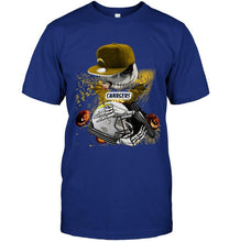 Load image into Gallery viewer, Fear the Los Angeles Chargers jack skellington halloween harvest field shirt