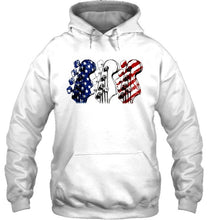 Load image into Gallery viewer, guitar headstock american flag 4th july independence day firework shirt
