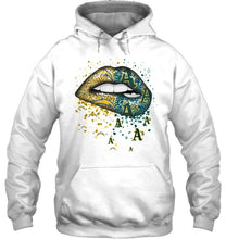 Load image into Gallery viewer, Los Angeles Chargers and Oakland Athletics glitter pattern sexy lips t shirt