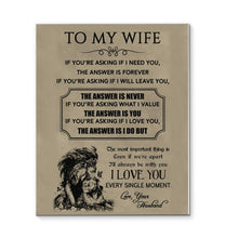 Load image into Gallery viewer, Husband to wife asking if I love you I do Love you every single moment canvas