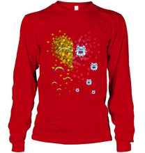 Load image into Gallery viewer, Los Angeles Chargers and Fresno State Bulldogs tiny hearts shaped fan shirt
