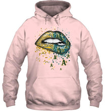 Load image into Gallery viewer, Los Angeles Chargers and Oakland Athletics glitter pattern sexy lips t shirt