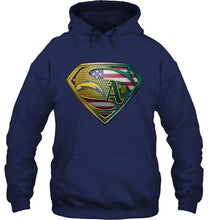 Load image into Gallery viewer, Los Angeles Chargers and Oakland Athletics superman american flag layer shirt