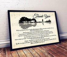 Load image into Gallery viewer, led zeppelin thank you lyric jungle guitar couple gift for fan poster canvas