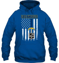 Load image into Gallery viewer, Los Angeles Los Angeles Chargers Los Angeles Kings american flag shirt