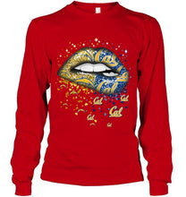 Load image into Gallery viewer, Los Angeles Chargers and California Golden Bears glitter pattern sexy lips t shirt