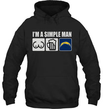 Load image into Gallery viewer, I'm simple man loves bobs beer Los Angeles Chargers fan shirt