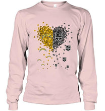 Load image into Gallery viewer, Los Angeles Chargers and Los Angeles Kings tiny hearts shaped fan shirt