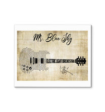 Load image into Gallery viewer, Mr Blue Sky guitar typography Electric Light Orchestra canvas