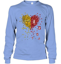Load image into Gallery viewer, Los Angeles Chargers and Stanford Cardinal tiny hearts shaped fan shirt