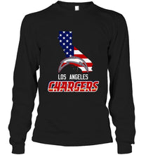 Load image into Gallery viewer, Los Angeles Chargers California 4th July independence day american flag shirt