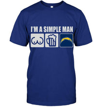 Load image into Gallery viewer, I'm simple man loves bobs beer Los Angeles Chargers fan shirt