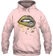 Load image into Gallery viewer, Los Angeles Chargers and Anaheim Ducks glitter pattern sexy lips t shirt